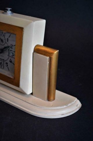 ATTRACTIVE 1930s FRENCH ART DECO HOLLYWOOD STYLE MANTLE CLOCK 5