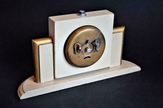 ATTRACTIVE 1930s FRENCH ART DECO HOLLYWOOD STYLE MANTLE CLOCK 6