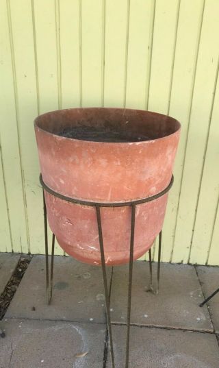 Vintage Planter With Metal Stand 1960 