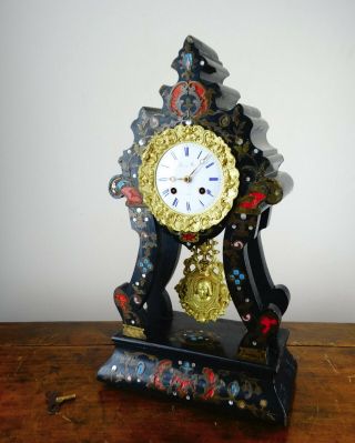Antique French Napoleon Iii Portico Mantel Clock From Louis Et Mier Paris C1860