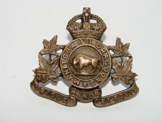 Canada Pre WW2 Cap Badge The Manitoba Dragoons 1920 - 1935 3