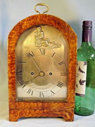 Burr Oak Twin Fusee Bracket Clock.