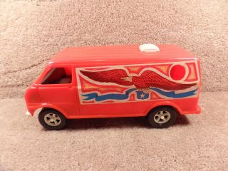 Vintage 1970s Gay Toys In.  Large Plastic Hippy Red Van Vehicle Item 700