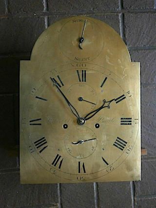 C1780 8 Day Strike Sielent Longcase Grandfather Clock Dial,  Movement 12x16,  1/2