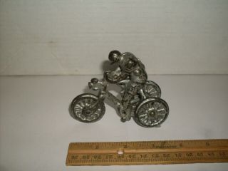 Vintage Old Orig Ives? Cast Iron 3 Wheel Tricycle / Bicycle & Rider