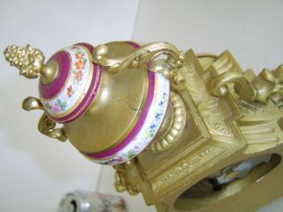 LARGE Antique Mantle Clock French GILT Sevres Bell Striking FOR RESTORATION 11