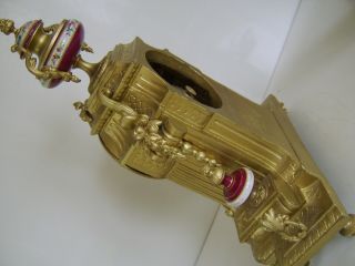 LARGE Antique Mantle Clock French GILT Sevres Bell Striking FOR RESTORATION 6