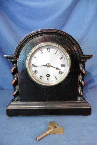 Vintage British Coventry Astral Small Ebonised Bracket 8 Day Clock -