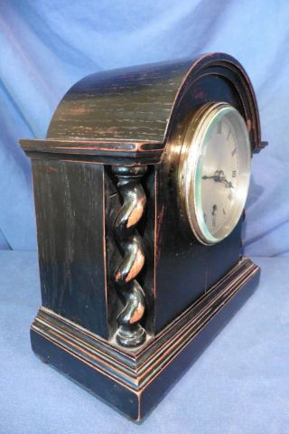 Vintage British Coventry Astral Small Ebonised Bracket 8 day Clock - 4