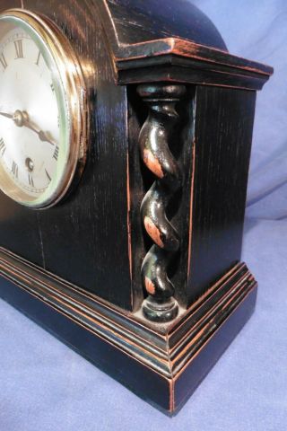 Vintage British Coventry Astral Small Ebonised Bracket 8 day Clock - 6