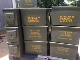 12 Us Military Issued 50 Cal (m2a1) Ammo Can Box.  50 Caliber Surplus Ammunition