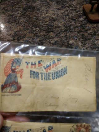 U.  S.  Civil War 1861 Union Soldier Letter Letterhead Stamp Unstamped Envelope