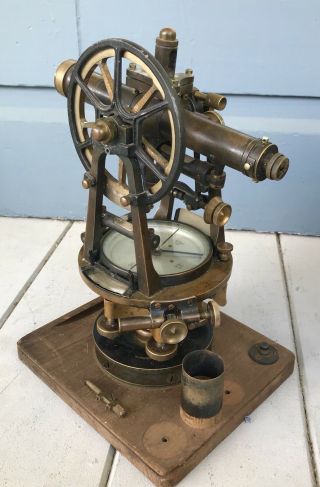 Antique 1890s Brass Buff & Berger Of Boston Surveyor Instrument Transit & Box 4