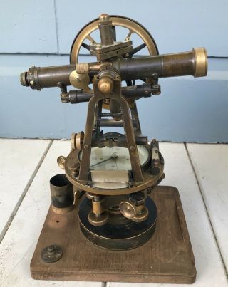 Antique 1890s Brass Buff & Berger Of Boston Surveyor Instrument Transit & Box 6