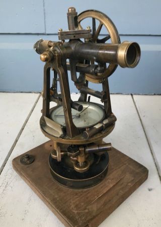 Antique 1890s Brass Buff & Berger Of Boston Surveyor Instrument Transit & Box 7