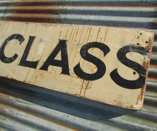OLD WOODEN FIRST CLASS HANDPAINTED SIGN MAIL RAILROAD VINTAGE PASSENGER TRAIN 3