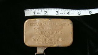 Wwi Bauer & Black Chicago Usa Us Army First Aid Packet Tin