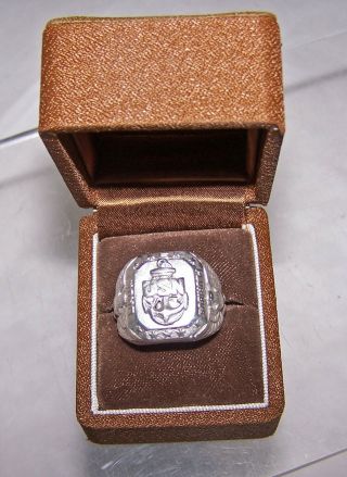 Vintage Wwii U.  S.  Navy Sterling Silver Mens Ring