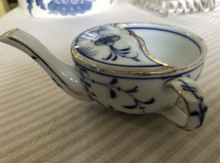 Vintage W T & C Porcelain Invalid Feeder,  Blue Onion Pattern Made In Germany