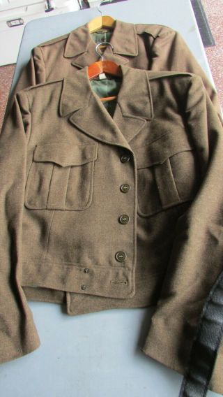 Ww2 & Korean War Era Us Army O.  D.  " Ike " Jackets,  M1950,  All Wool Sz 46r And 42xl