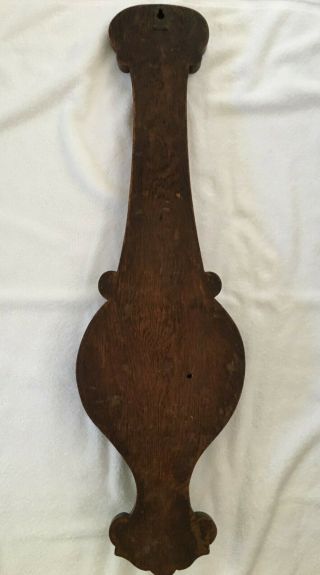 Handsome Antique English Arts and Crafts Style Carved Oak Banjo Barometer 10