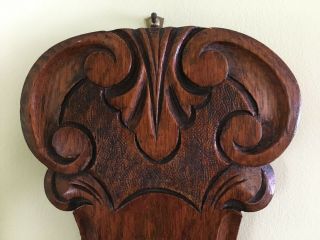 Handsome Antique English Arts and Crafts Style Carved Oak Banjo Barometer 5