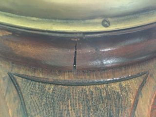 Handsome Antique English Arts and Crafts Style Carved Oak Banjo Barometer 9
