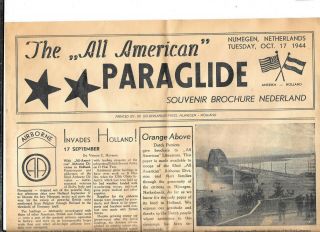 Wwii 82nd Airborne All American Paraglide Nijmegen Newspaper
