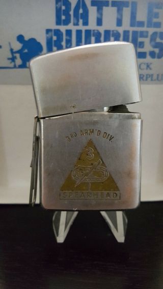 Vintage 1969 Zippo 3rd Armored Division U.  S.  Army Spearhead