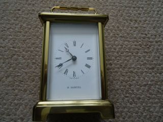 Vintage Duverdrey & Bloquel Heavy Brass 8 Day Carriage Clock For H.  Samuel
