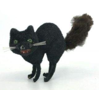 Wagner Kunstlerschutz Halloween Black Tom Cat 2.  5in Toy Figure Putz Label 1970s