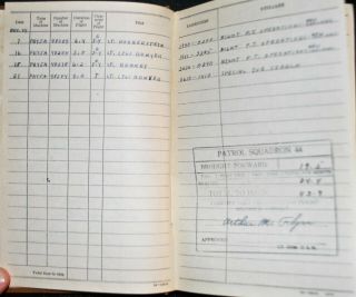 ID ' d WWII Aviator ' s Flight Log Book VPB - 44/Patrol Bombing Squadron USN 7