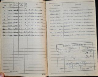 ID ' d WWII Aviator ' s Flight Log Book VPB - 44/Patrol Bombing Squadron USN 8