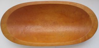 Vtg Unmarked Country Primitive Wooden Dough Bread Bowl 19 Inch Long Heavy Oval