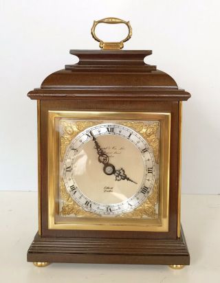 Elliott Walnut Bracket Clock Retailed By Garrard