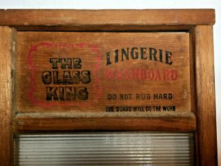 Antique Glass King Lingerie Washboard National Co.  Chicago Estate Find 2