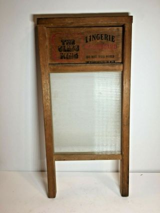 Antique Glass King Lingerie Washboard National Co.  Chicago Estate Find 5