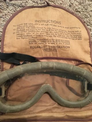 Vintage 1940 ' s WW2 AAF Polaroid All Purpose Goggle Kit With Lenses No.  1021 7