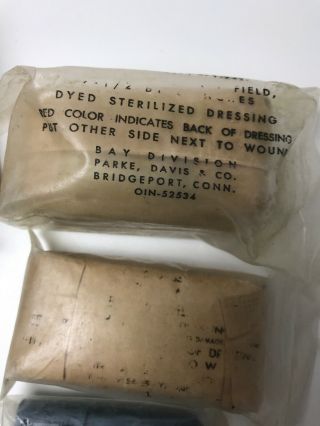 Vietnam Era Military First Aid Medic Supplies Bandages Nonrigid Field Supply Kit 9