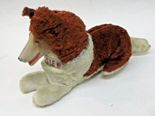 1955 Lassie Tv Collie Dog Stuffed 11 " Long With Name Collar
