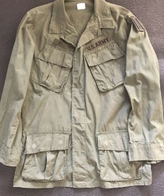 Vietnam Us Army Og 107 Jungle Fatigue Shirt Size 38 - 40.