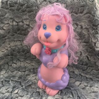 Vintage Shampoodle Pink Purple Poodle Puppy Dog Bath Toy 12 " Hasbro 1991