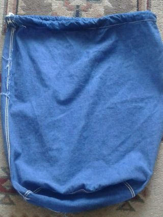 Vintage WWII WW2 Blue Denim US Navy,  US Army,  Military Laundry Barracks Bag (P) 5