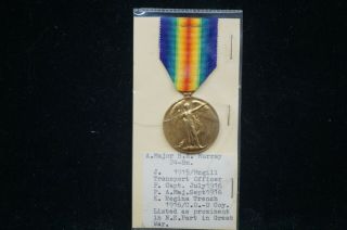 Ww1 Canadian 24th Battalion Cef Officers Victory Medal A Maj H A Murray Kia