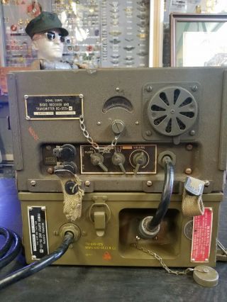 Us Army Bc - 659 - K Signal Corps Military Radio Tranceiver With Pe - 120 Power Supply
