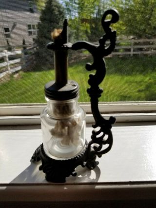 1800s Cast Iron Antique Vintage Surgical Lamp Or Burner