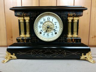 Antique Seth Thomas Adamantine Mantle Clock 1900 8