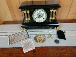 Antique Seth Thomas Adamantine Mantle Clock 1900 9