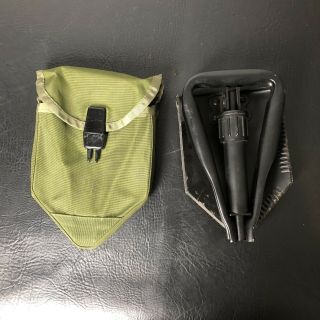 Vietnam Us Army Collapsible Entrenching Tool Tri - Fold Shovel & M1967 Carrier 2