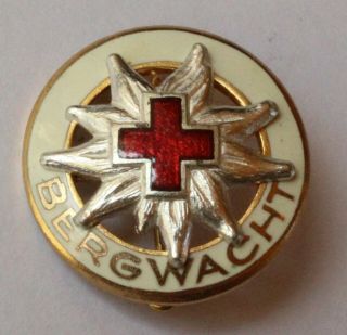 German Ww 2 Badge Red Cross Bergwacht / Gebirgsjäger / Edelweiss